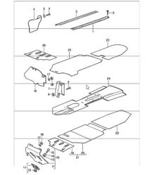 garnitures plancher moquettes amovibles 911 1987-89