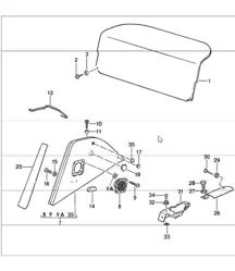 equipaggiamento interno posteriore 911 1987-89 CABRIO / SPEEDSTER