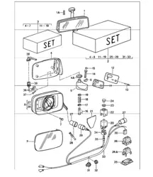 specchietto interno, specchietto retrovisore 911 1987-89