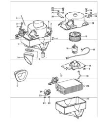 air conditioner, evaporator housing, single parts 911 1987-89 air conditioner, evaporator housing, single parts 911 1987-89
