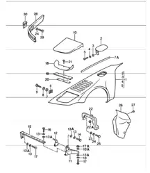 modelo especial diseño flatnose panelado exterior alerón delantero 911 TURBO M506 1988-89