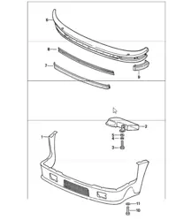 modelo especial diseño flatnose revestimiento exterior parachoques delantero 911 TURBO M506 1988-89