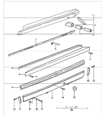 Sondermodell Flatnose Design Außenverkleidung Mitte 911 TURBO M506 1988-89