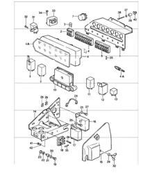unités de commande, relais, boîte à fusibles 911 1987-89