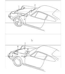 faisceaux carrosserie partie avant 911 1987-89