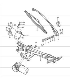 windscreen wiper system 911 1987-89 windscreen wiper system 911 1987-89