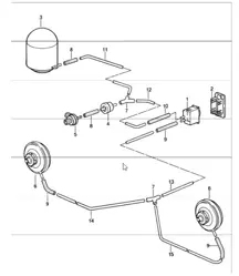 sistema de nivelación de faros 911 M605 1987-89