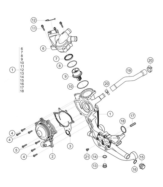 Diagram 1.1-16 Porsche 991 (911) MK1 2012-2016 Engine