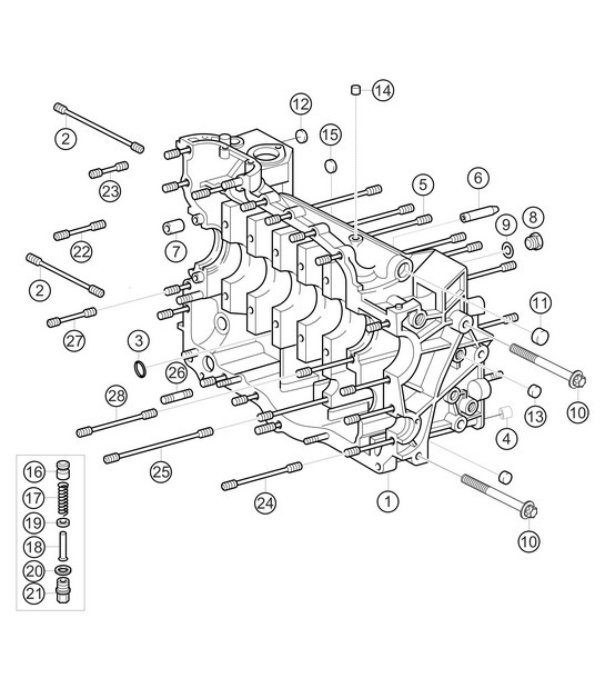 Diagram 1.1-04 Porsche 991 (911) MK1 2012-2016 Engine