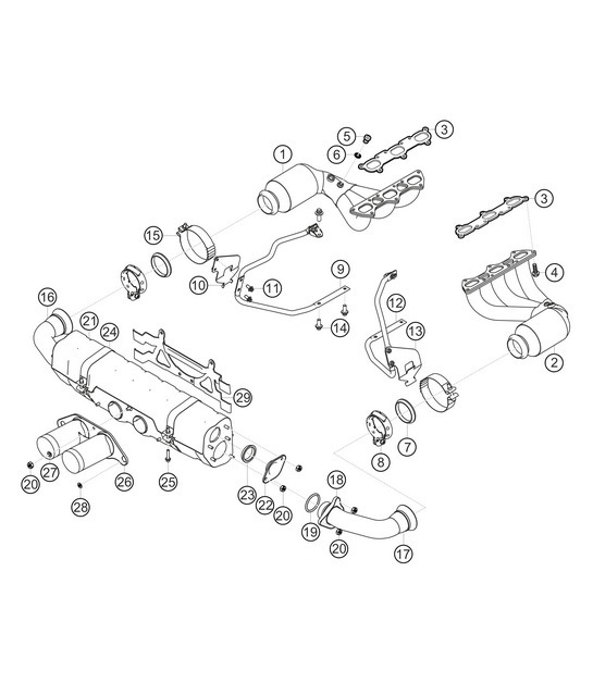 Diagram 2.2-05 Porsche 991 (911) MK2 2016-2019 Kraftstoffsystem, Abgassystem