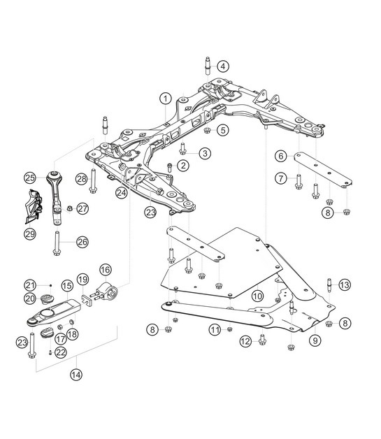 Diagram 4.4-01 Porsche 991 (911) MK1 2012-2016 Front Axle, Steering 