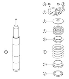 Jambe de suspension avant 911 (991) GT3 CUP 2016