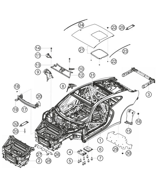 Diagram 8.8-01 Porsche Cayman 987C / 981C (2005-2016) Body