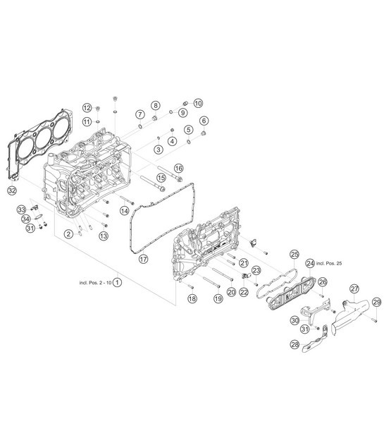 Diagram 1.1-06 Porsche Panamera 4 V6 3.6L 4WD (310Hp) Engine