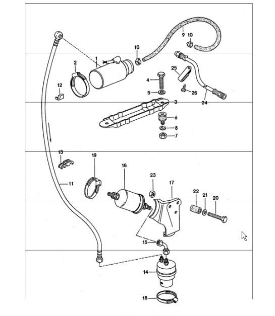 Diagram 201-15 Porsche Cayenne Turbo S V8 4.8L Petrol 550HP Fuel System, Exhaust System