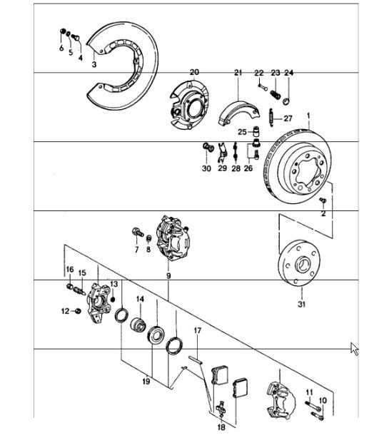 Diagram 603-00 Porsche 996 (911) (1997-2005) Wheels, Brakes