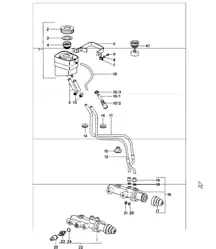 brake master cylinder for cars without brake booster 911 TURBO 1975-77