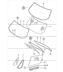 window glazing front rear 911 TURBO 1975-77