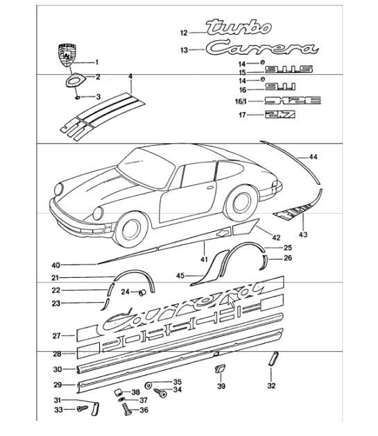 Diagram 810-00 Porsche 911 & 912 (1965-1989) Body