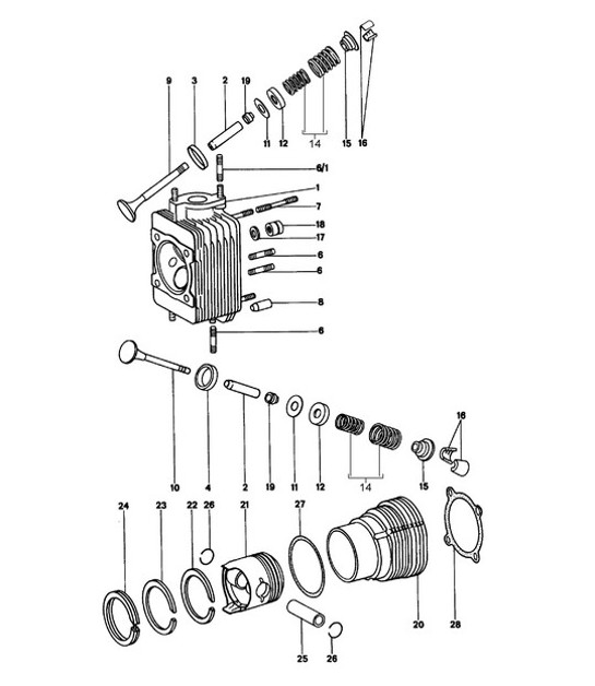 Diagram 103-000 Porsche Cayman S / R 3.4L 987C MKII 2009-12 Engine