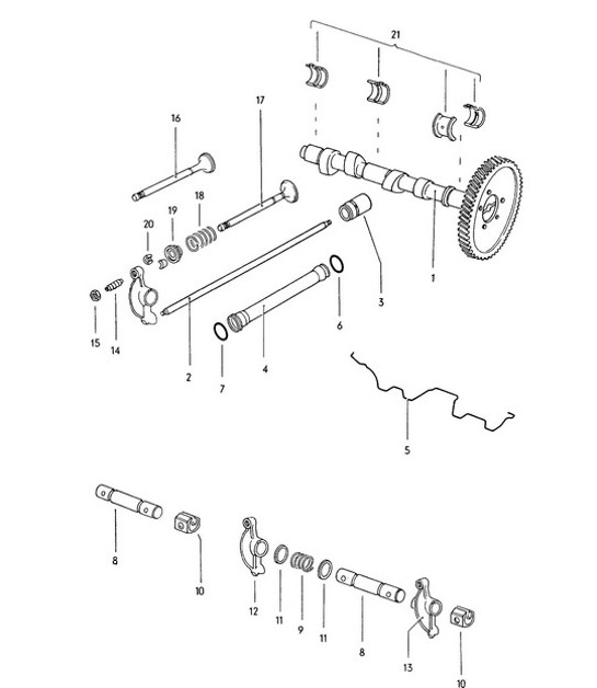 Diagram 113-005 Porsche 924S 2.5L 1986-87 