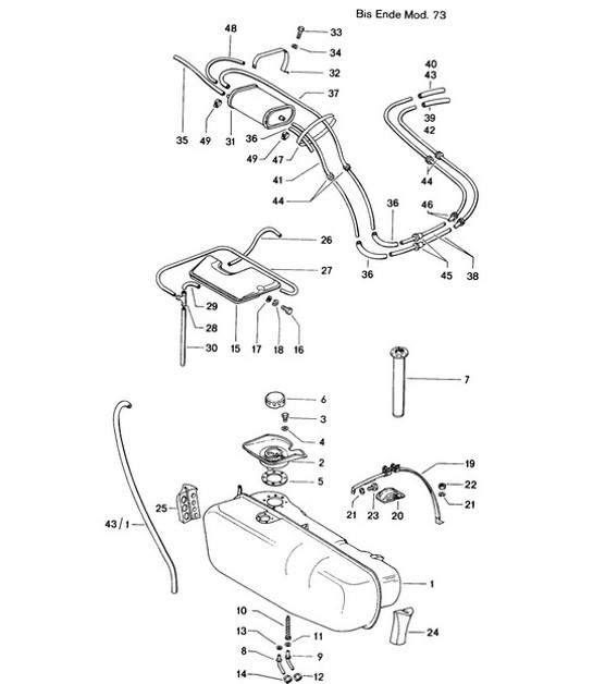 Diagram 201-000 Porsche 997 MKII Carrera C4 3.6L 2009>> Fuel System, Exhaust System