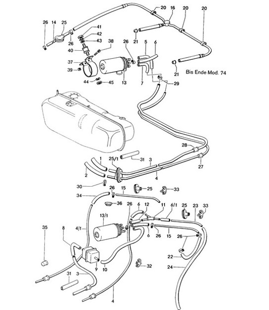 Diagram 201-010 Porsche 997 (911) MK2 2009-2012 Fuel System, Exhaust System