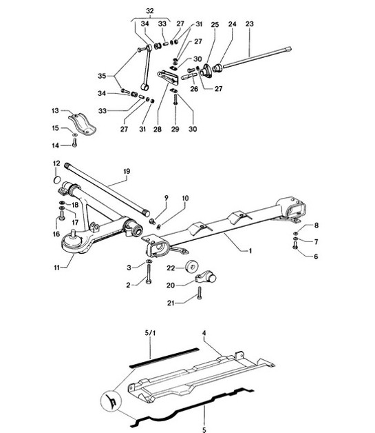Diagram 401-000 Porsche Cayman S 3.4L 987C 2005-08 Front Axle, Steering 