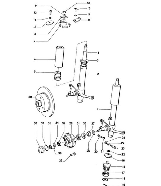 Diagram 402-000 Porsche Cayenne S V8 4.8L benzina 400 CV Assale anteriore, sterzo