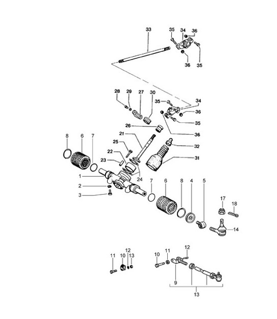 Diagram 403-000 Porsche 996 C4 3.6L 09/01-2005 Front Axle, Steering 