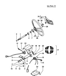 Albero dello sterzo / Volante / Interruttore del piantone dello sterzo 914-6 >>1971 Albero dello sterzo / Volante / Interruttore del piantone dello sterzo 914-6 >>1971