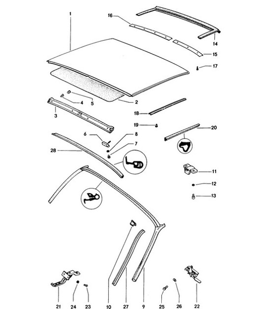 Diagram 811-000 Porsche 997 (911) MK2 2009-2012 Body