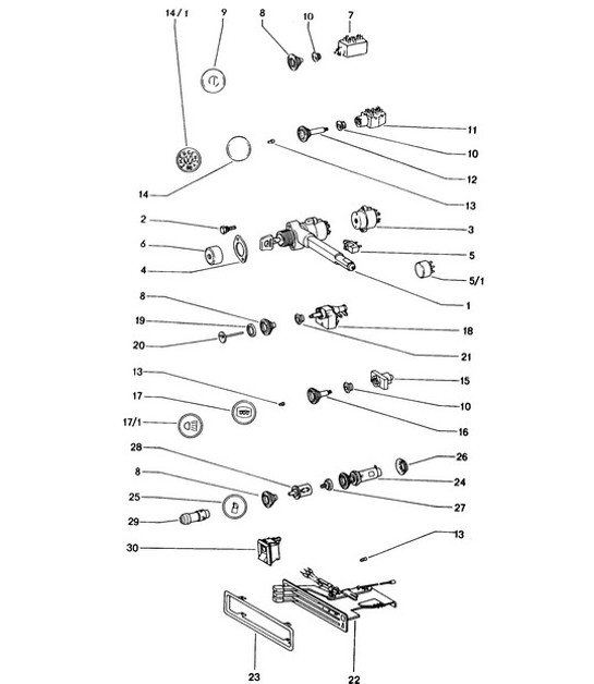 Diagram 903-000 Porsche 914 (1970-1976) Materiale elettrico