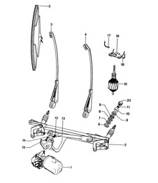 Windscreen wiper system 914 / 914-6  1972>> Windscreen wiper system 914 / 914-6  1972>>