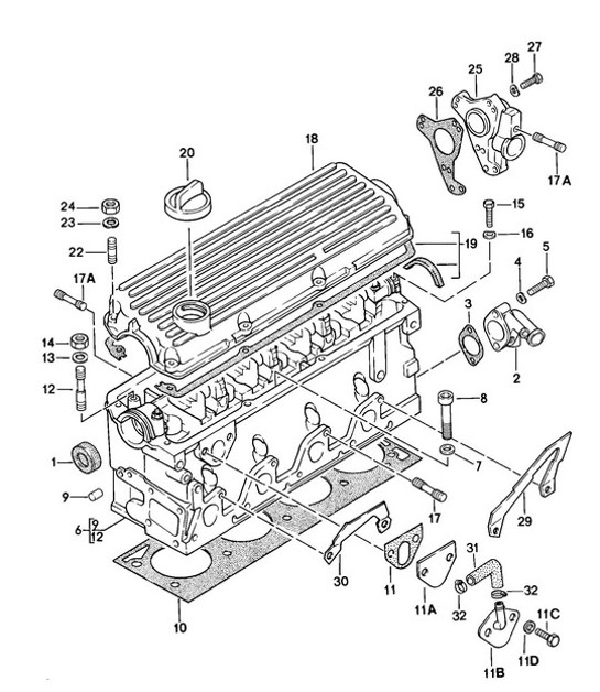 Diagram 103-000 Porsche Cayenne V6 3.0L Petrol 353Hp 