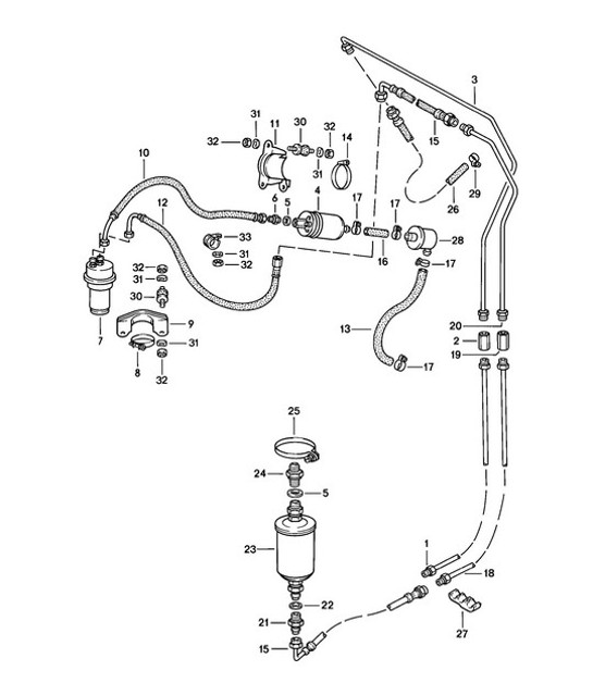 Diagram 201-014 Porsche Cayenne S 4.5L V8 2003>> Fuel System, Exhaust System