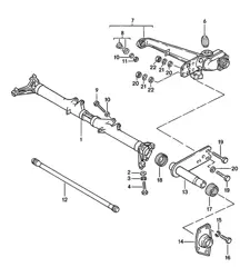 Support d'essieu arrière / Biellette d'essieu arrière 924 1976-79