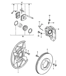 Scheibenbremse / Vorderachse 924 (PR:471) / 924 Turbo 1976-79