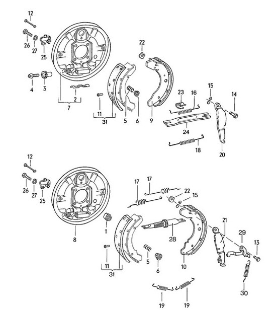 Diagram 603-000 Porsche 911 & 912 (1965-1989) Wheels, Brakes