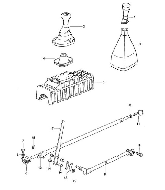 Diagram 701-001 Porsche Cayenne S/GTS 4.8L 2007>> Hand Lever System, Pedal Cluster 