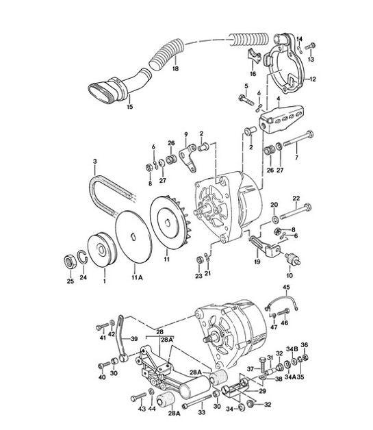 Piezas de montaje para generador 924 1976-79