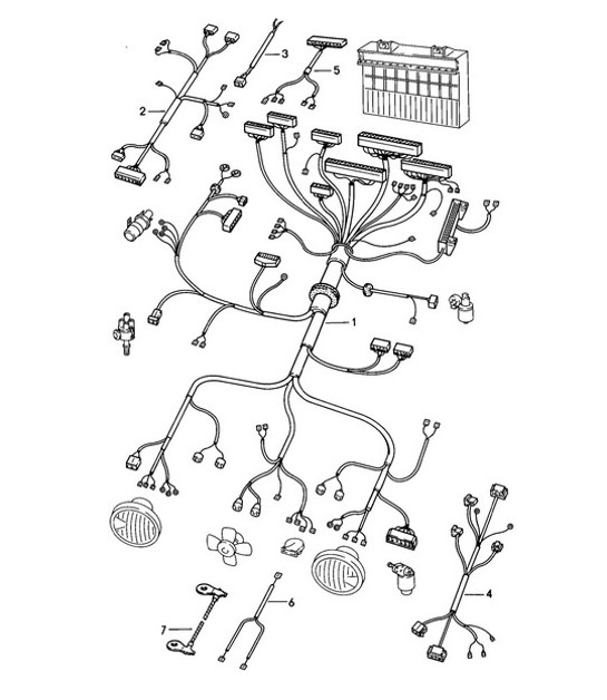 Mazos de cables / Compartimento del motor 924 1976-79