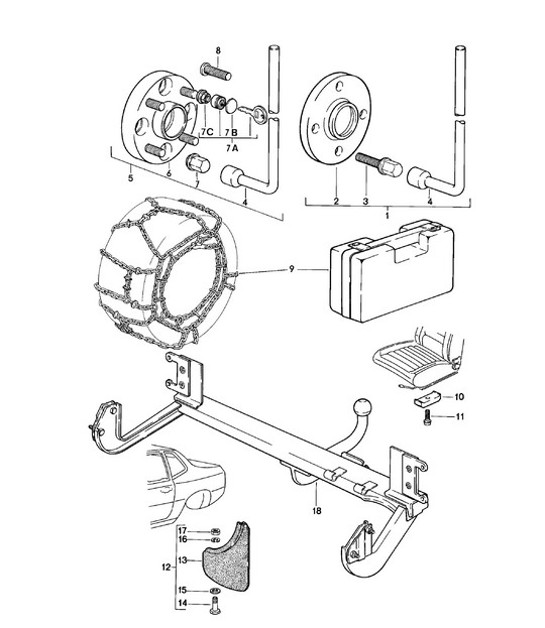 Diagram 002-000 Porsche 924 (1977-1988) Accessories & others 