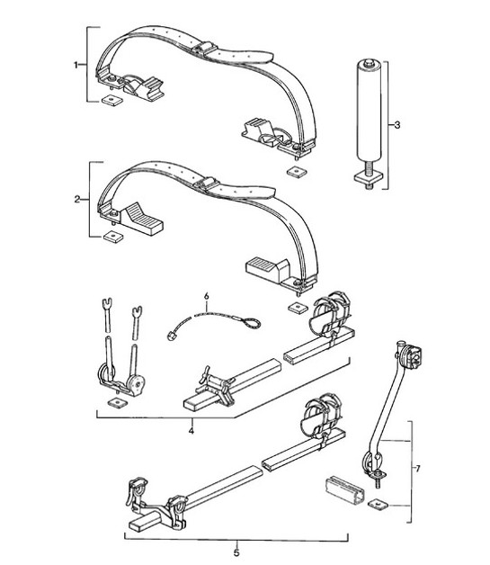Diagram 002-007 Porsche 924 (1977-1988) Accessories & others 