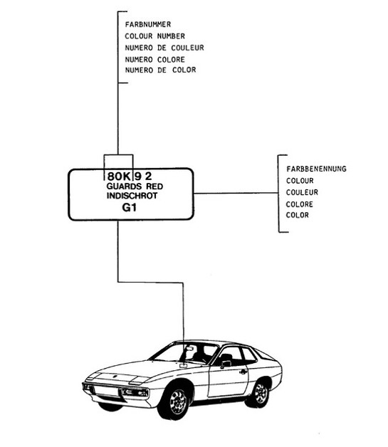 Diagram 004-000 Porsche 924 (1977-1988) Accessori e altri 
