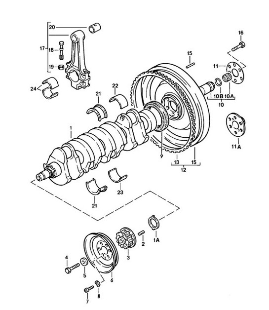 Diagram 102-000 Porsche 924 (1977-1988) Engine