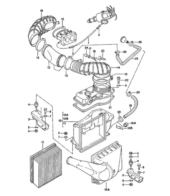Diagram 106-000 Porsche 924 (1977-1988) Engine