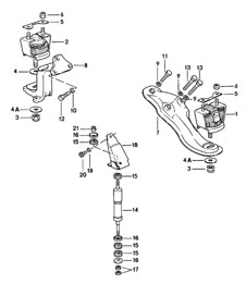 Suspension moteur 924 1980-1985