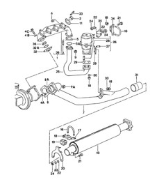 Abgasanlage / Vorderschalldämpfer 924 TURBO/GT 1980 - 1985