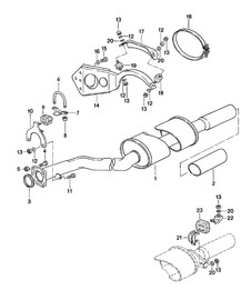 Impianto di scarico / Marmitta posteriore 924 TURBO/GT 1980 - 1985